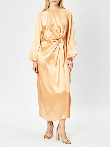 платье с узлом персиковое