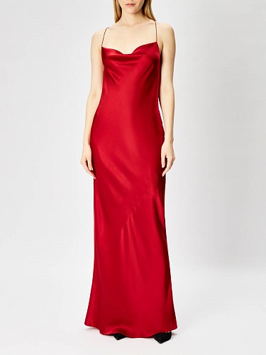 Платье-комбинация (красное, черное) шелк